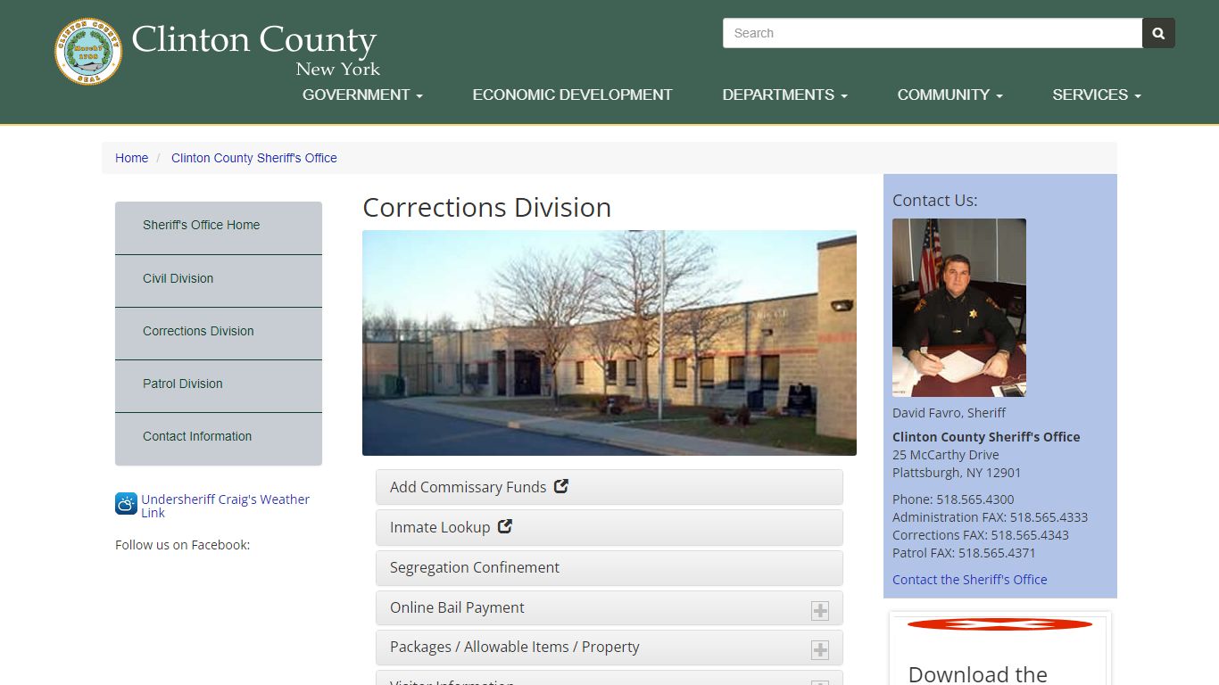 Corrections Division | Clinton County New York