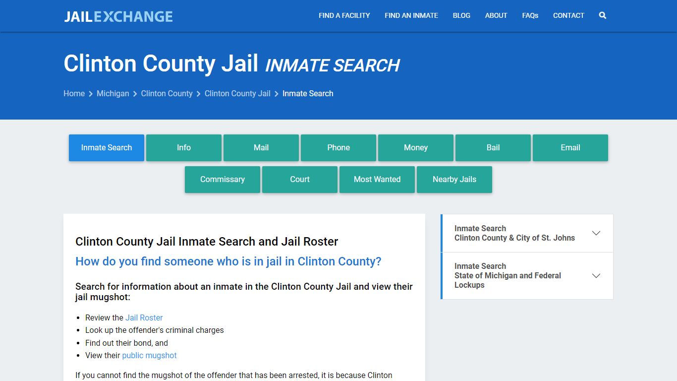 Inmate Search: Roster & Mugshots - Clinton County Jail, MI - Jail Exchange