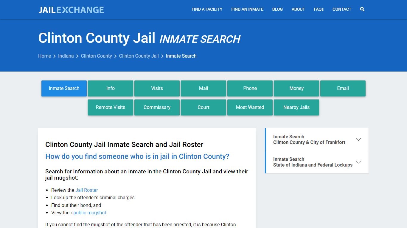 Inmate Search: Roster & Mugshots - Clinton County Jail, IN - Jail Exchange